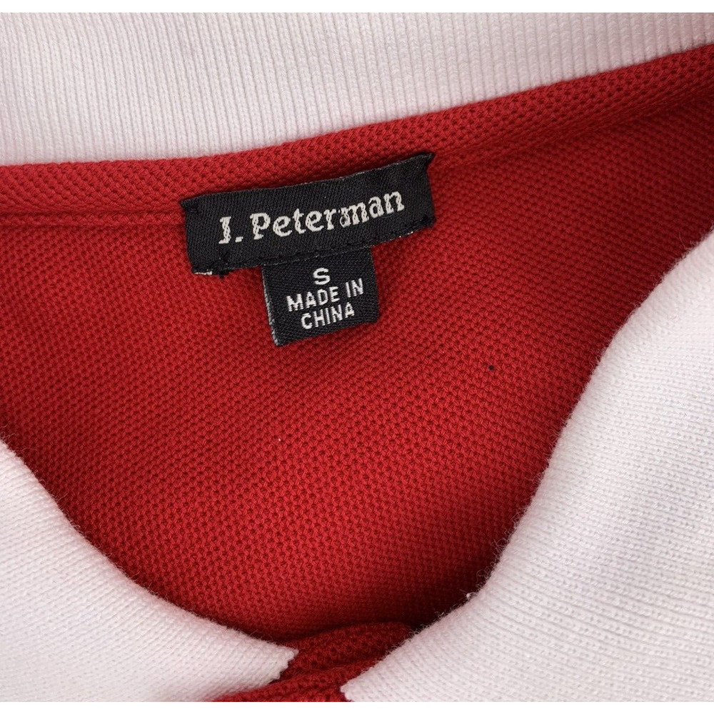 J. Peterman Rugby Polo Long Sleeve Shirt Red White Stripe #3 S - Picture 7 of 11